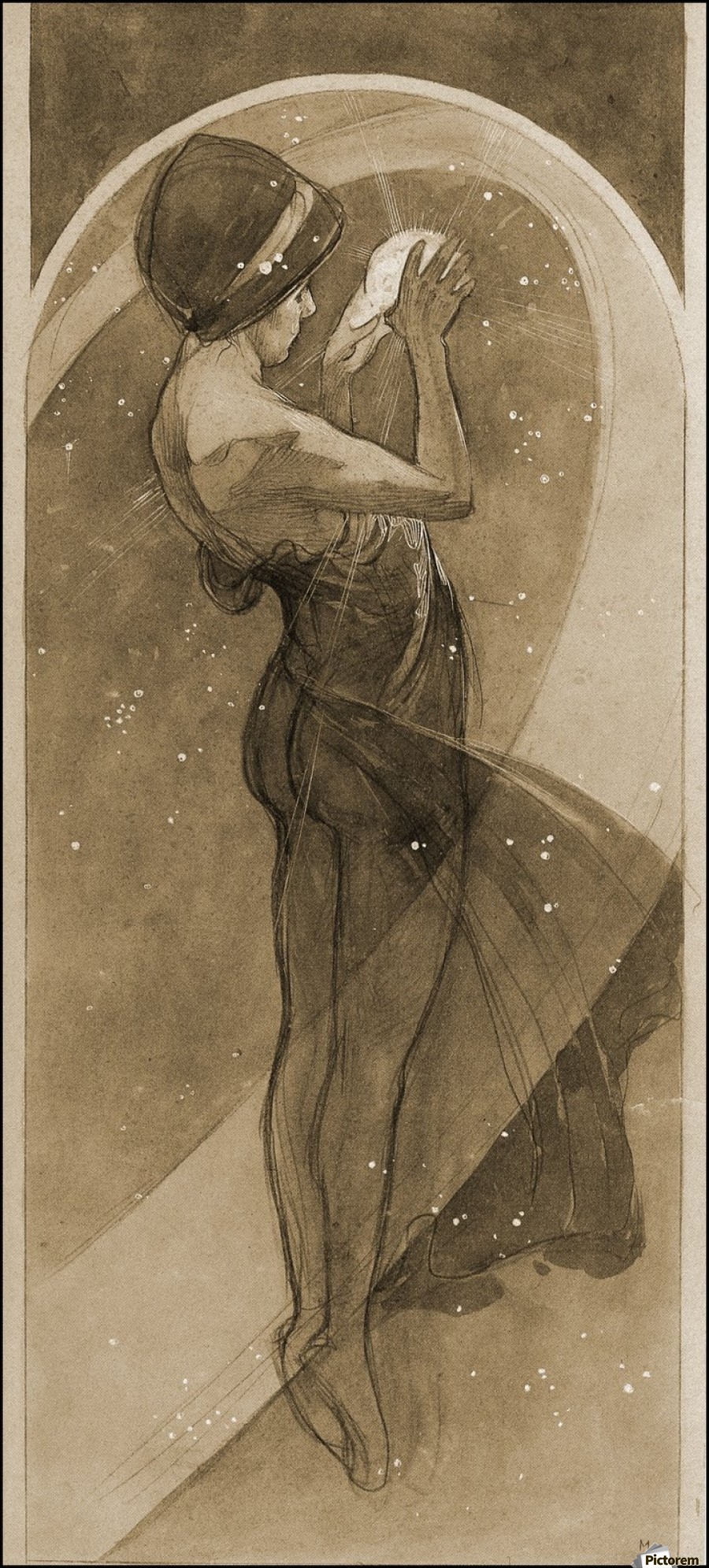 ○Moon memory 絵画原画 Moon by Alphonse Mucha